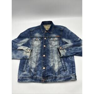 Winchester Acid Wash Denim Jacket Classic Retro Western Cowboy Outdoor Men's L
